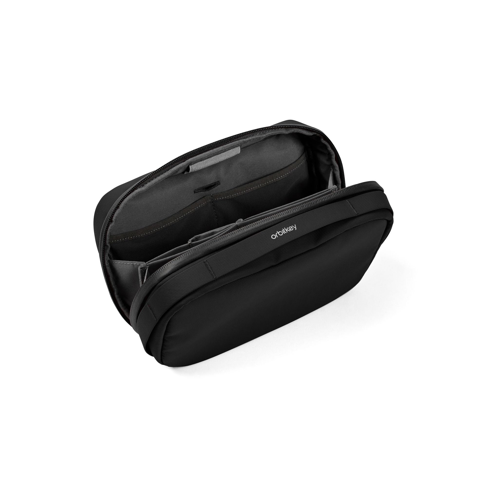 Orbitkey 2-in-1 Tech Accessory Pouch with Detachable Slim Sleeve – Travel Electronics Organizer for Cables, Chargers, Earbuds, Power Bank – Compact Gadget Bag & Portable Tech Storage Case (Black)
