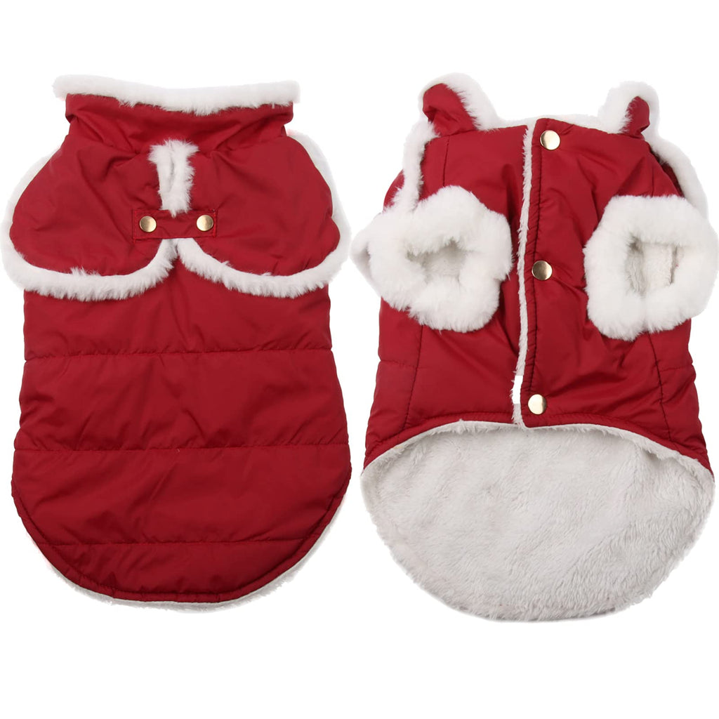 JoyDaog Dog Jacket with Harness,Fleece Lined Warm Puppy Coat for Winter,Soft Windproof Small Dog Vest,Green XS