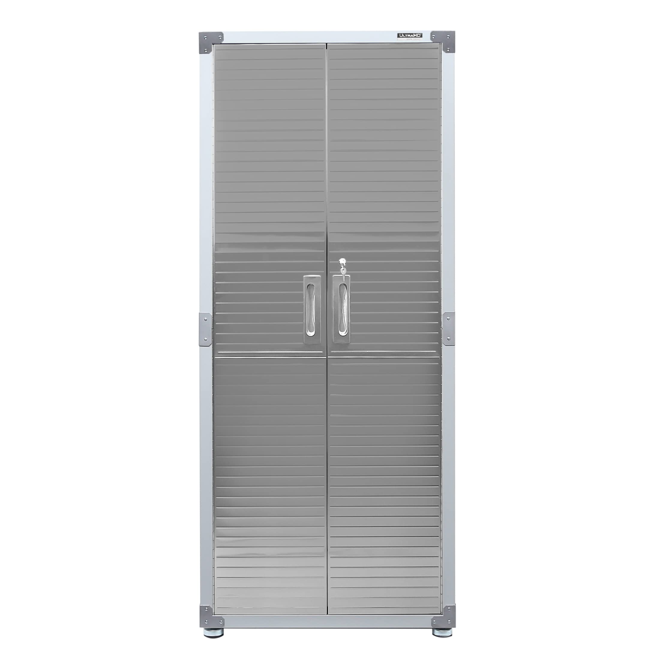 Seville Classics UltraHD Solid Steel Lockable Metal Storage Cabinet Locker Organizer, w/Adjustable Shelves for Garage, Warehouse, Office, Classroom, Granite, 30" W x 18" D x 72" H