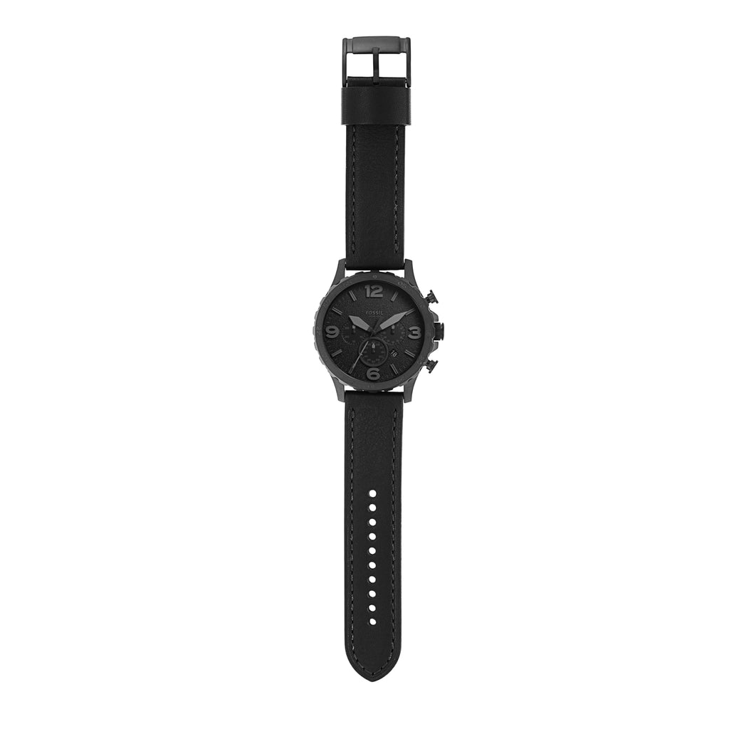 Fossil Men's Nate Quartz Watch, Oversized Stainless Steel Chronograph Watch for Men