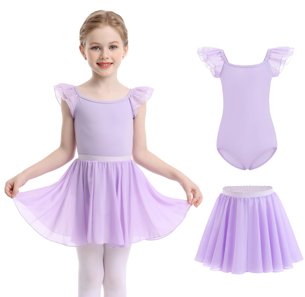 Mecceos Ballet Leotards for Girls Toddler Dance Leotards Short/Long Sleeve Skirt Ballerina Outfits