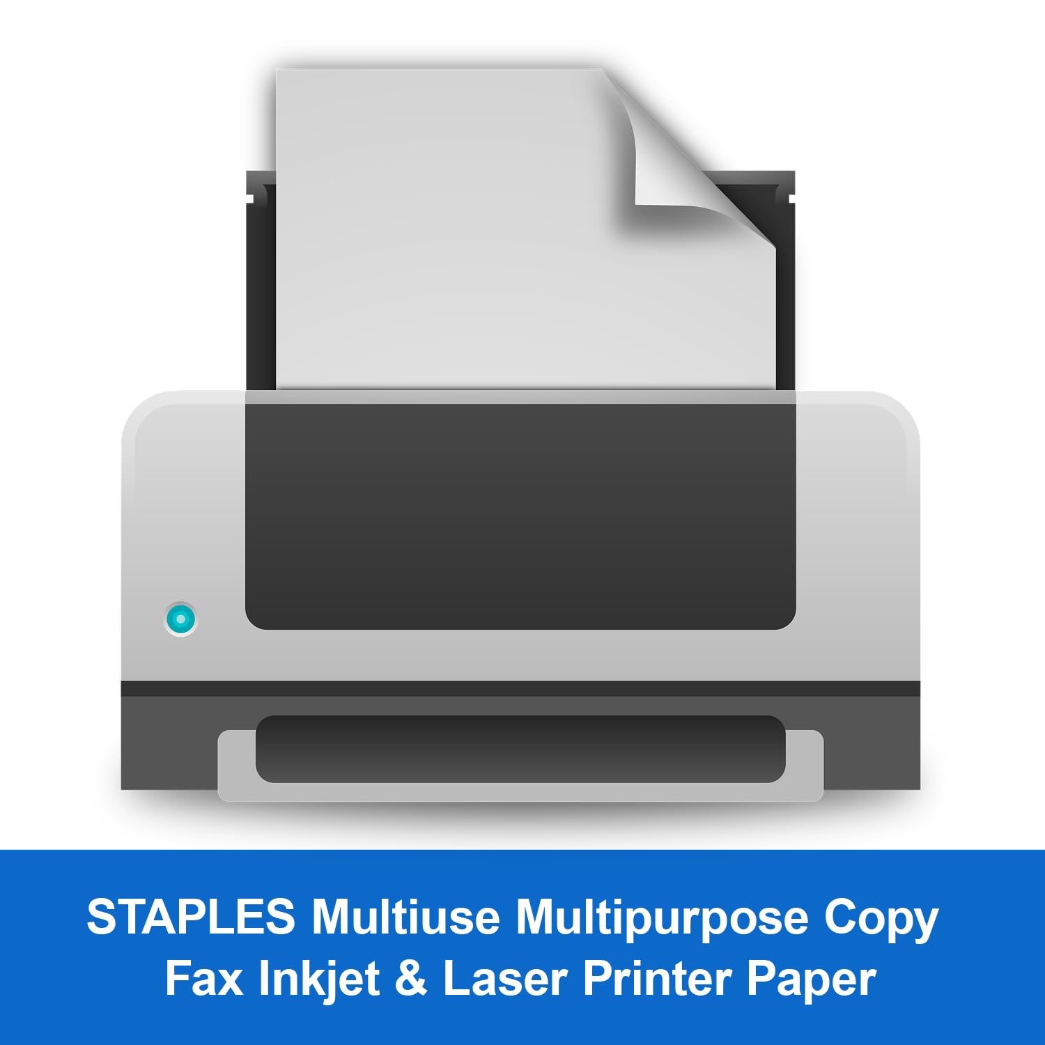 Staples Multiuse Copy Paper, 20 Lb, 94 Bright, 8 1/2" x 11", White, 3-Ream Case, For Office, School & Home