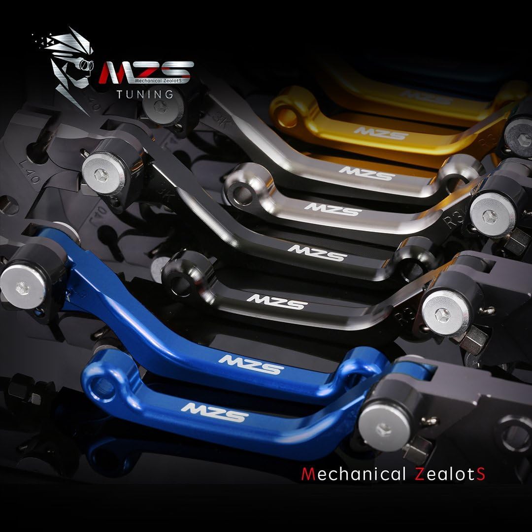 MZS Black Dirt Bike Brake Clutch Levers Pivot Adjustable CNC Compatible with YZ65 2018-2025 / YZ80 YZ85 2015-2025