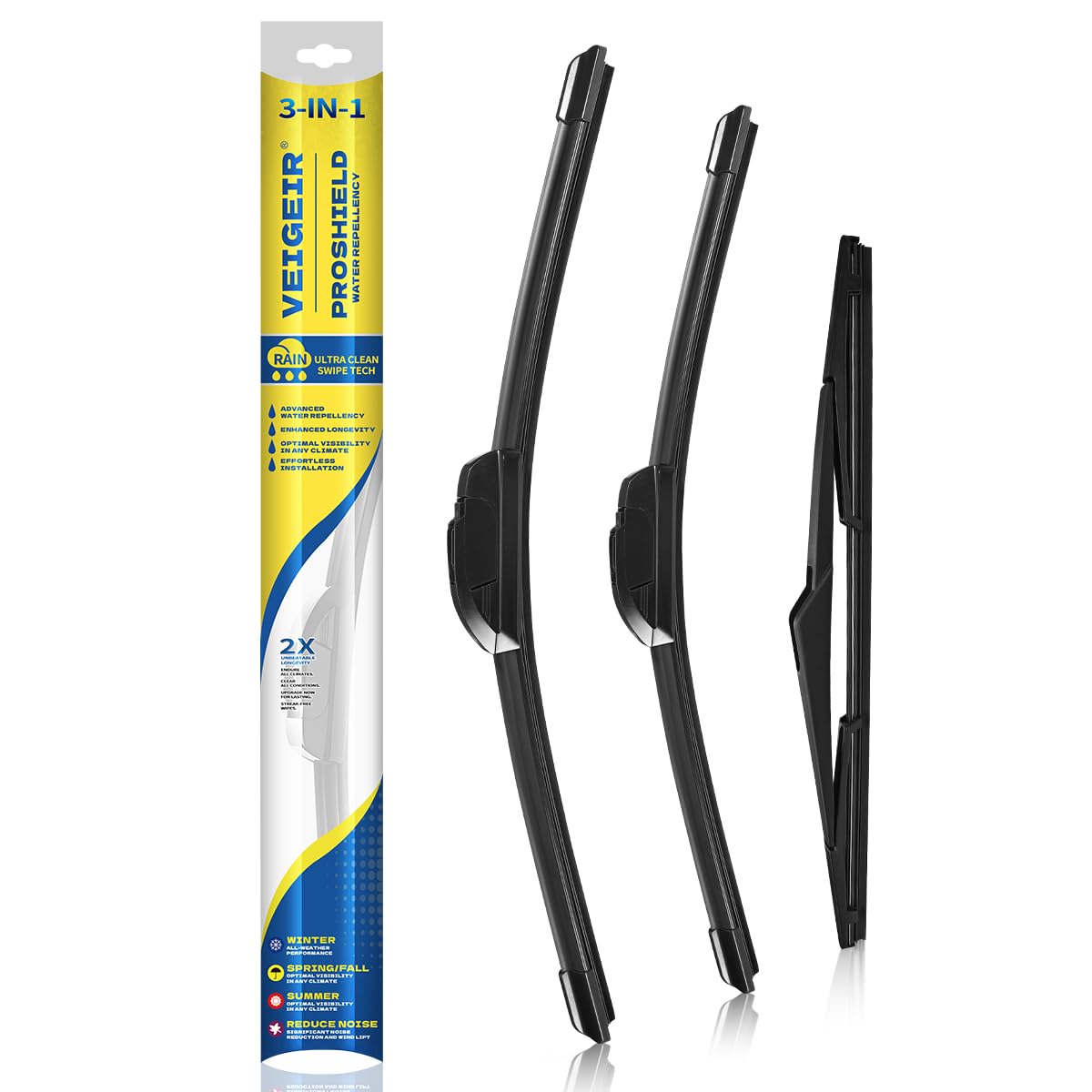 3 Pack Windshield Wiper Blades Compatible with Ford Escape 2008 2009 2010 2011 2012 Original Factory Quality Front Rear Wipers Blade Set for My Car - 20" 20" 12"