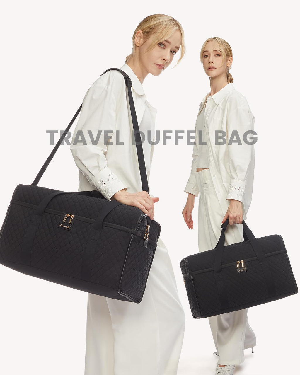 LOVEVOOK Travel Duffle Bag - Weekender & Overnight Bag with Toiletry & Wet Pocket, Carry-On Size, 3pc Set