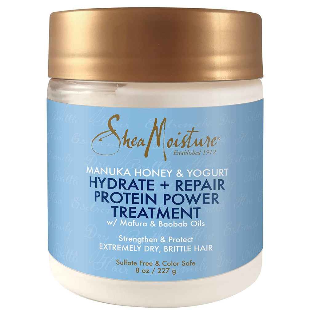 Shea Moisture Hair Mask - Manuka Honey & Yogurt, Hydrate + Repair Protein Power Treatment, Hair Treatment for Dry, Damaged Hair Care with Organic Shea Butter & Castor Oil for Hair, 8 Oz