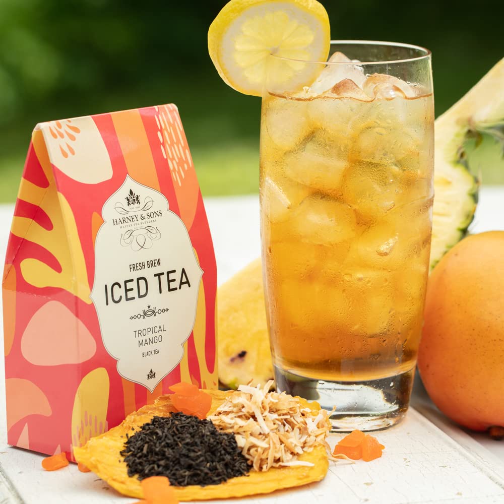 Harney & Sons Fresh Brew Iced Tea, Black Currant Black Tea, 15 Iced Tea Bags, Brews Up to 30 Quarts, Fruity Berry Flavor
