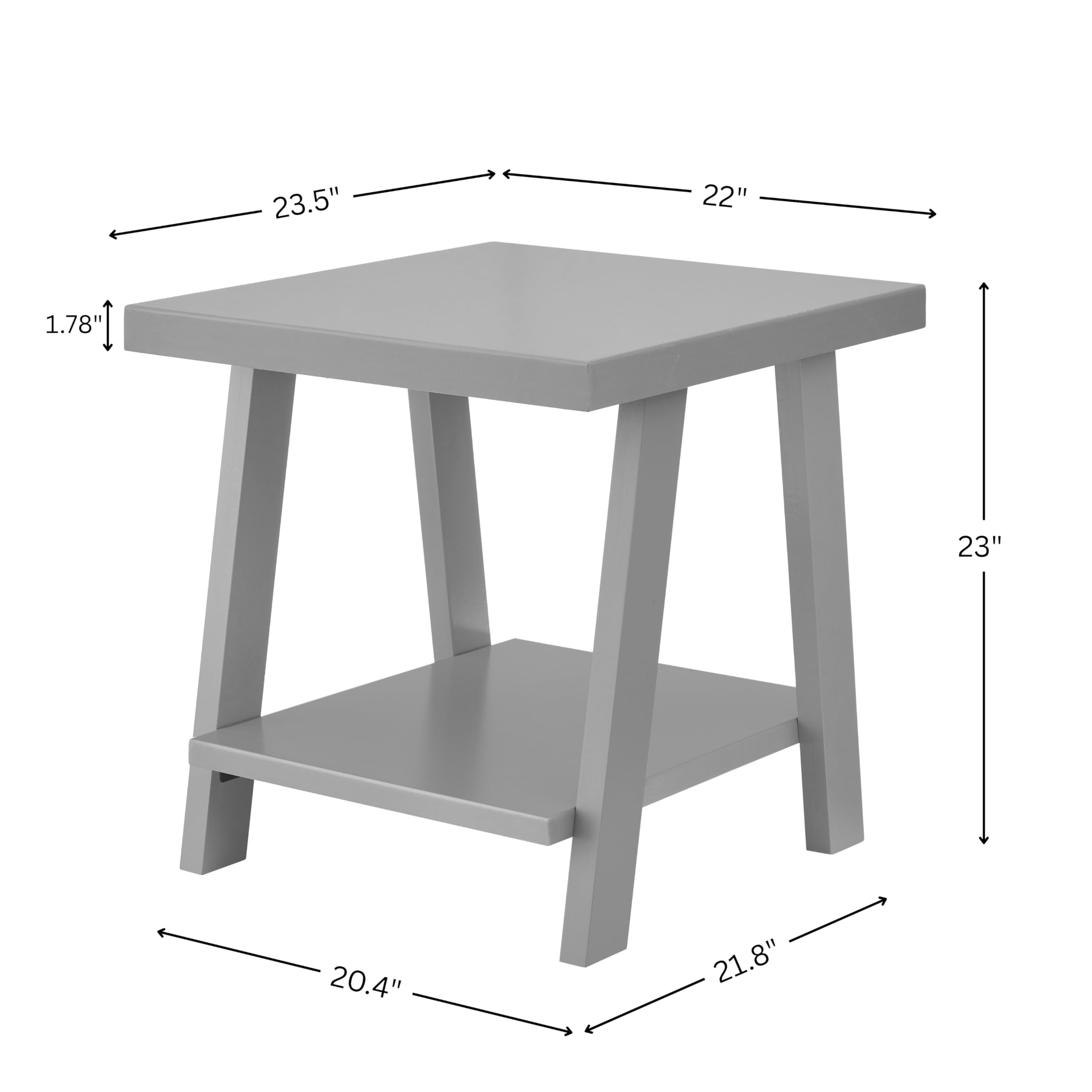 Roundhill Furniture Athens Contemporary Replicated Wood Shelf End Table in Black Finish