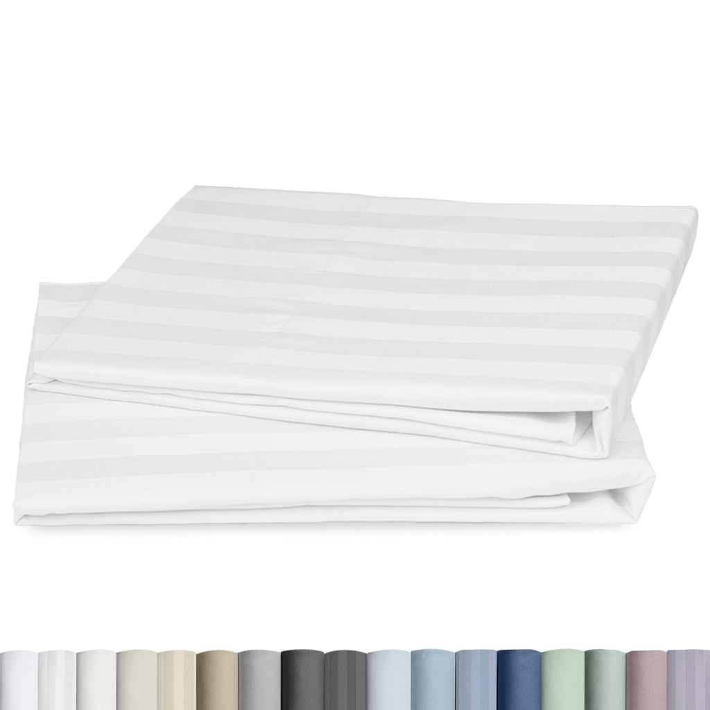 CALIFORNIA DESIGN DEN Soft & Silky 500 Thread Count 100% Cotton is Cool & Smooth, White Pillowcases Queen Size Fits Standard & Queen Pillows (Pure White)
