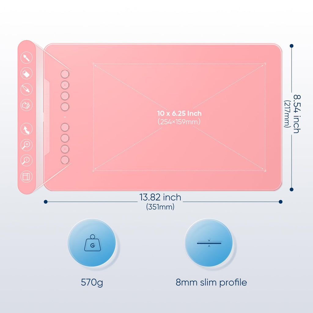 XPPen Updated Deco 01 V3 Drawing Tablet, 16384 Pressure Sensitivity, 8 Custom Shortcuts, 220 Report Rate for OSU Drawing Pad, Remote Teaching & Animation, Compatible with Android, Windows, macOS