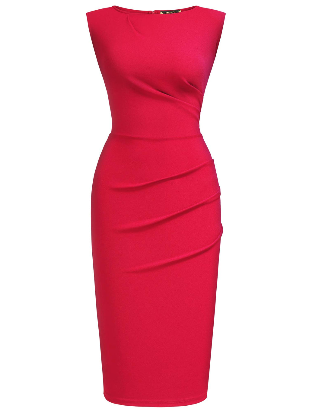 Miusol Women's Retro Ruffle Style Slim Work Pencil Dress