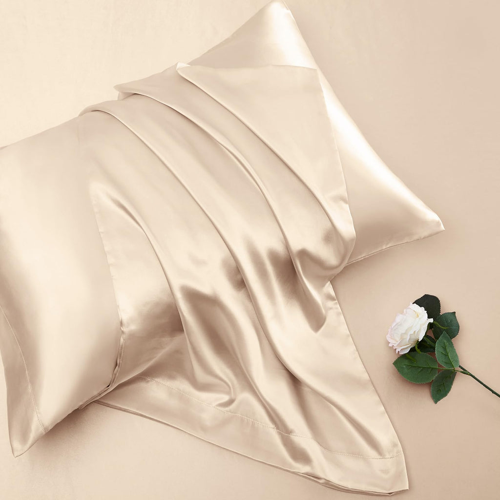 Vonty Extra Deep Pocket Full Sheet Sets - Cooling & Silky Satin Full Size Sheets with 18-24 Inch Deep Pocket, Black Satin Bed Sheets Fit Up to 24" Deep Mattress - 4 Piece Set