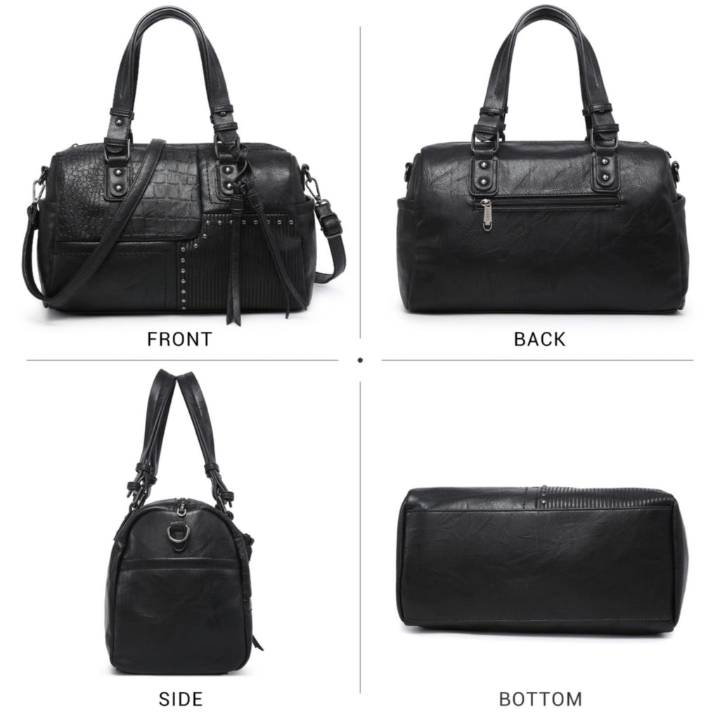 Dasein Women Soft Vegan Leather Barrel Bags Large Hobo Top Handle Work Totes Satchel Handbags Shoulder Purse