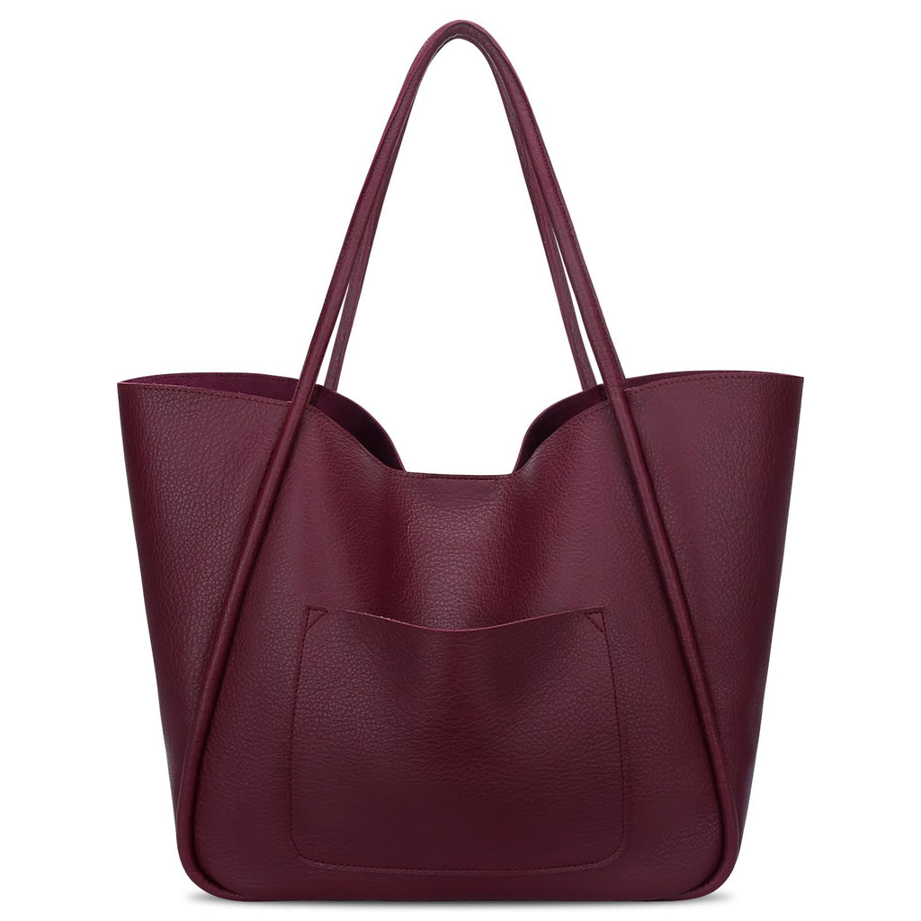 KKXIU Tote Bag for Women Vegan Leather Shoulder Purse Large Capacity Travel Bag