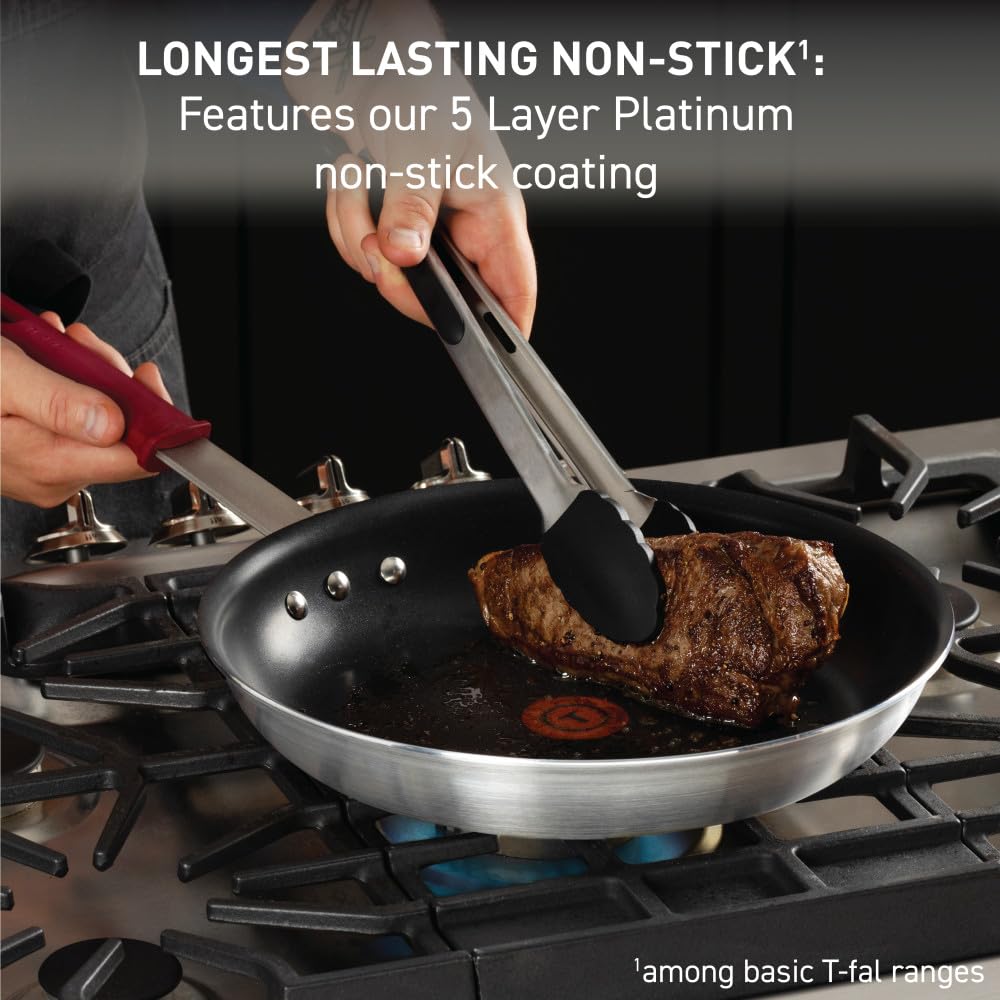 T-Fal Ultimate Hard Anodized Nonstick Fry Pan With Lid 12 Inch, Oven Broiler Safe 400F, Lid Safe 350F, Cookware, Pots and Pans, Kitchen Frying Pans, Skillets, Home, Dishwasher Safe, Onyx