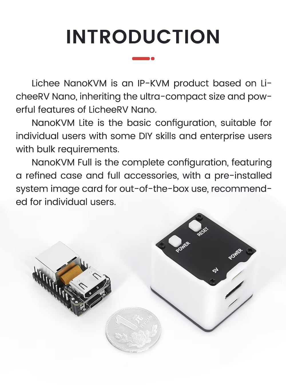 Sipeed NanoKVM IP-KVM Mini Remote Control Operations Maintenance Server, 2Gbit 256MB DDR3 RISC-V Linux Development Board, 1TOPS NPU 1GHz C906 RISC-V CPU, USB HDMI 100M Network Port (Black Full Kit)