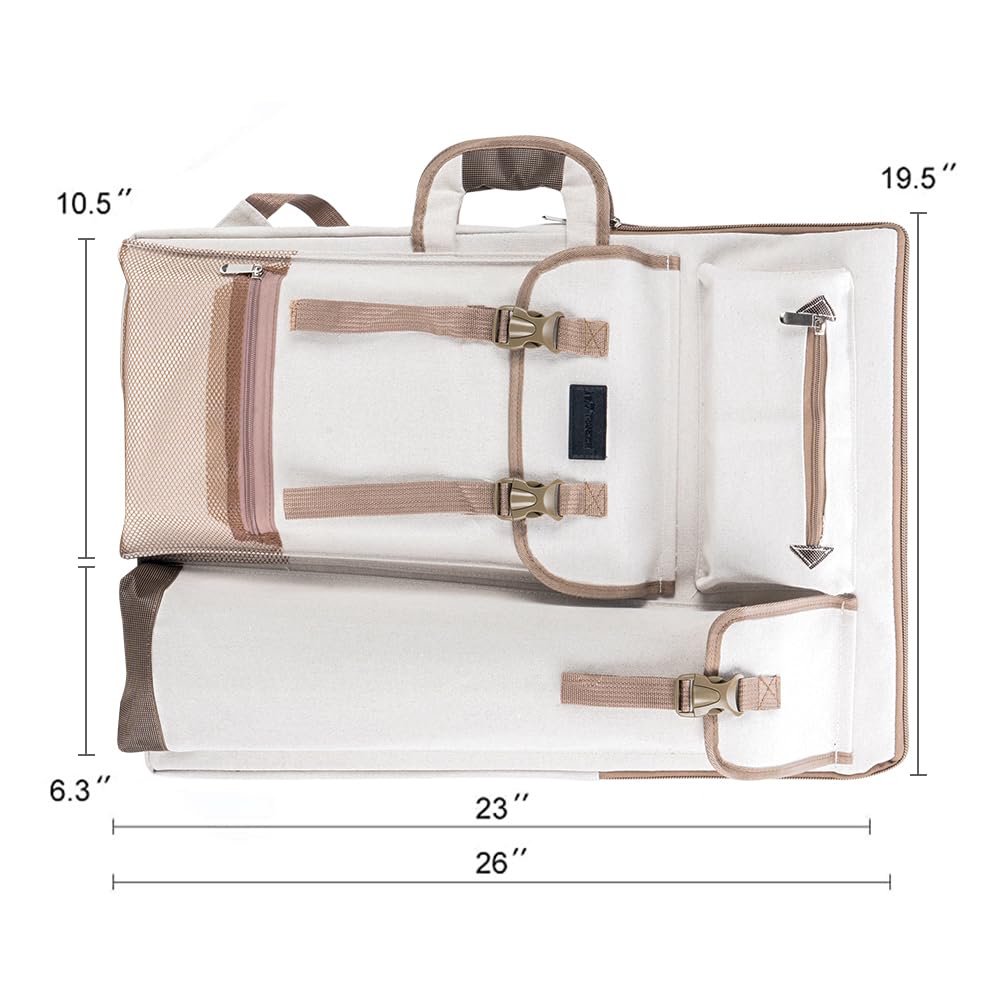 TRANSON Art Portfolio Case Artist Backpack Canvas Bag Large 26” x 19.5”