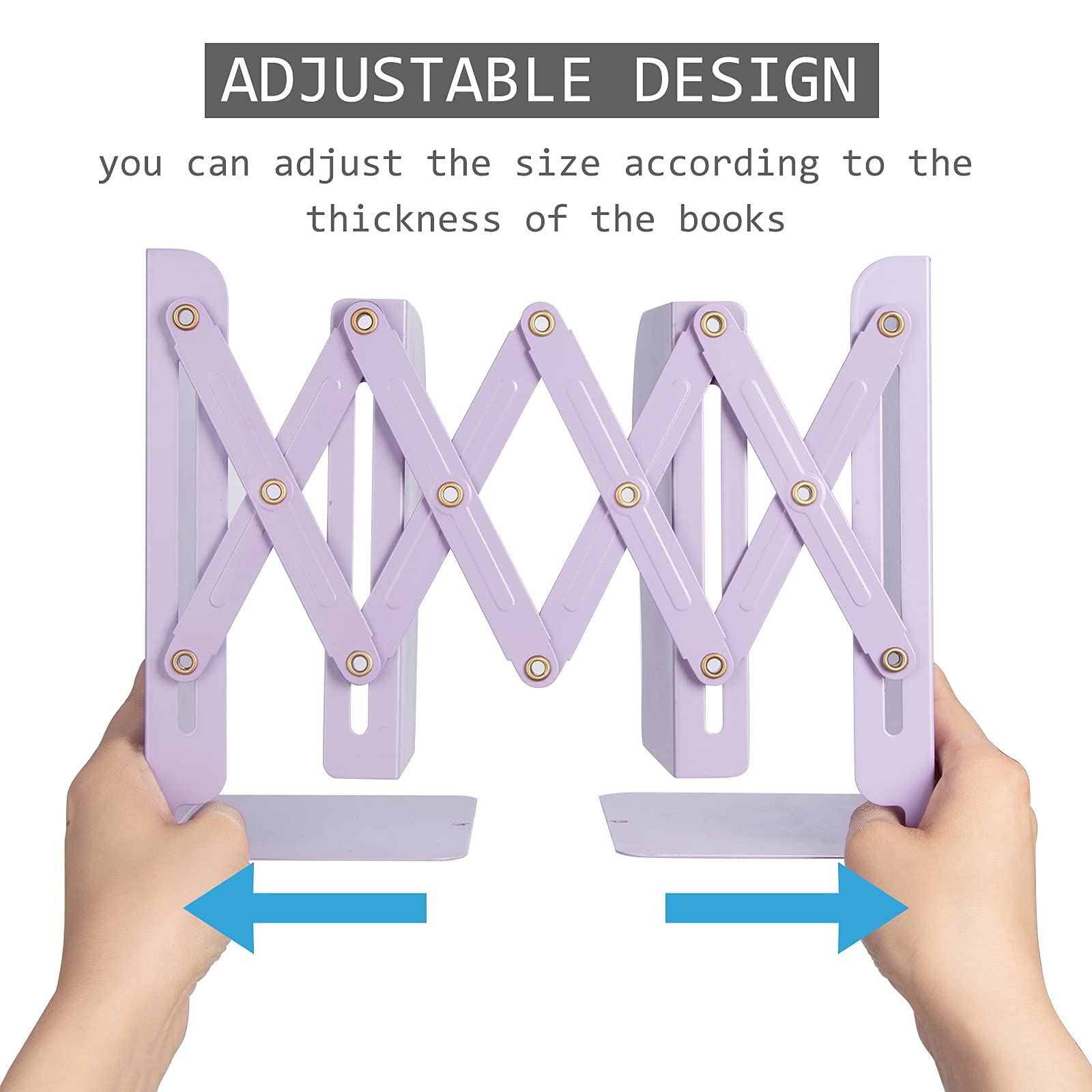 Aobopar Adjustable Book Ends, Metal Bookends for Heavy Books, Desk Book Holder for Shelves, Book Organizer for Desk, Suitable for Office, Home and School Use (Black)
