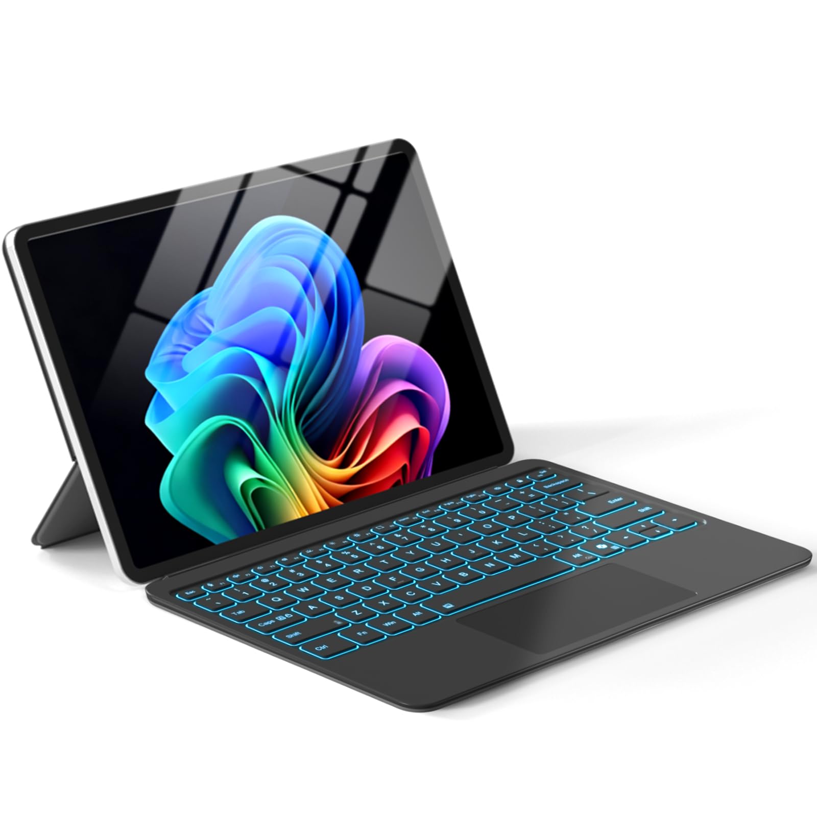 Surface Pro 12" Device Keyboard, 7 Color Backlits Bluetooth Wireless Magnetic Type-Cover for Microsoft Surface Pro 12 inch 2025, Smart Sleep/Wake Multi-Touch Trackpad, Ultra-Slim Type-C Rechargeable