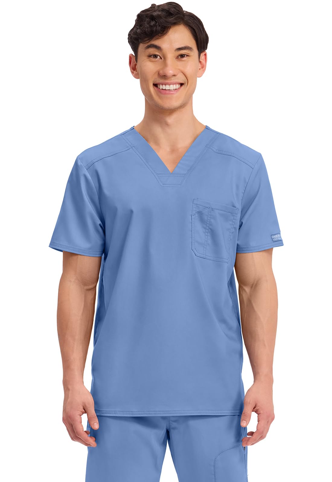 Cherokee Scrub for Men's Tuckable V-Neck Top with 1 Chest Pocket, Pen Slot, Ultra Soft, Durable, 2-Way Stretch Fabric- WW690