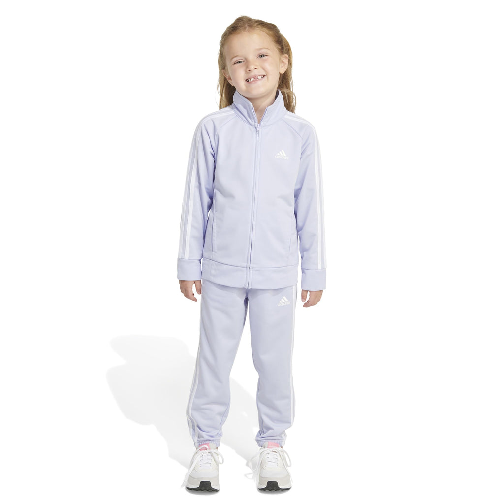 adidas Little Girl's Zip Front Classic Tricot Jacket and Joggers Set