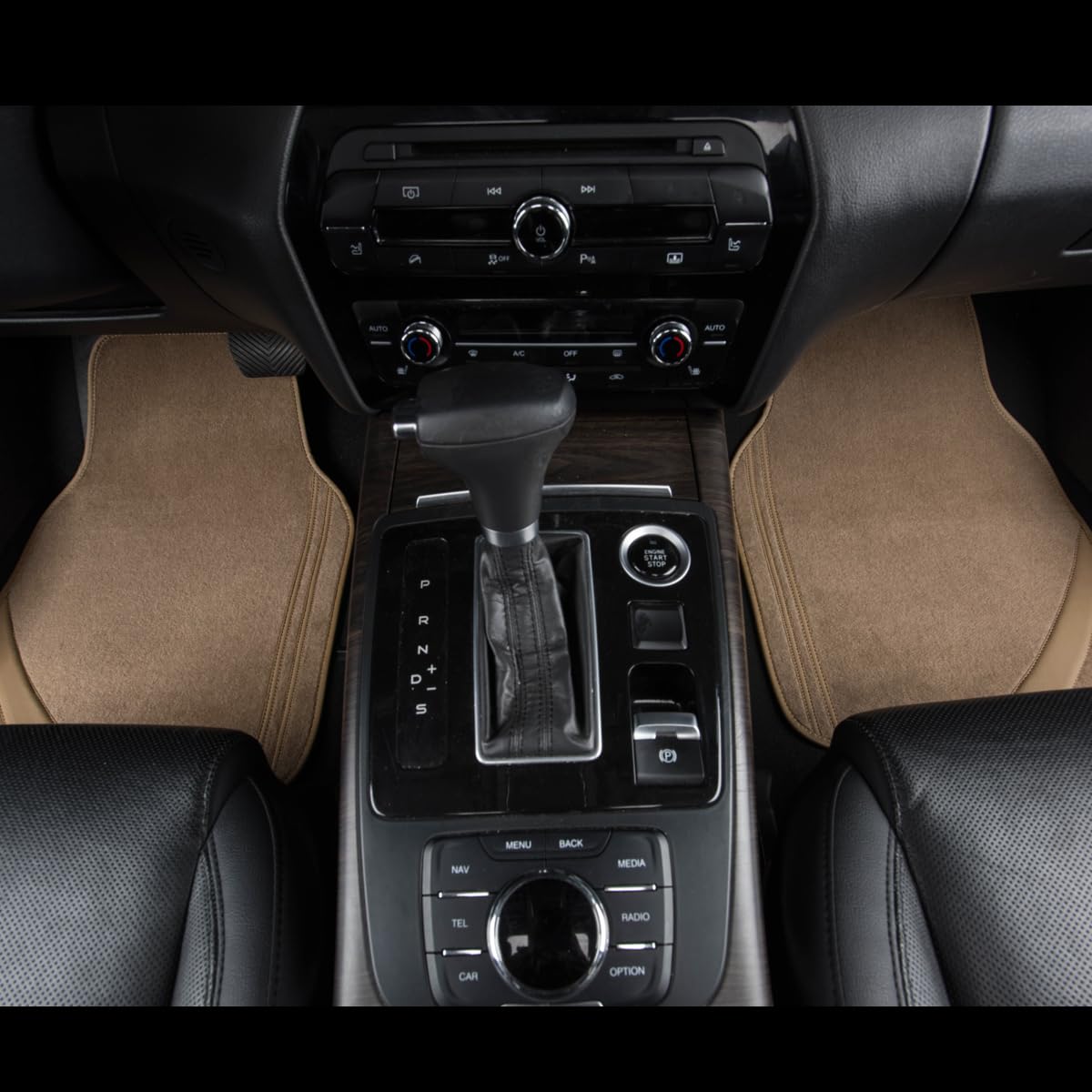 CAR PASS Car Seat Covers Full Set for Women Girls with Waterproof Car Floor Mats,Anti-Slip Leather Steering Wheel Cover,Universal Fit for SUVs,Vans,Trucks,Sedans,Cars (Combo Set,Black & Pink)