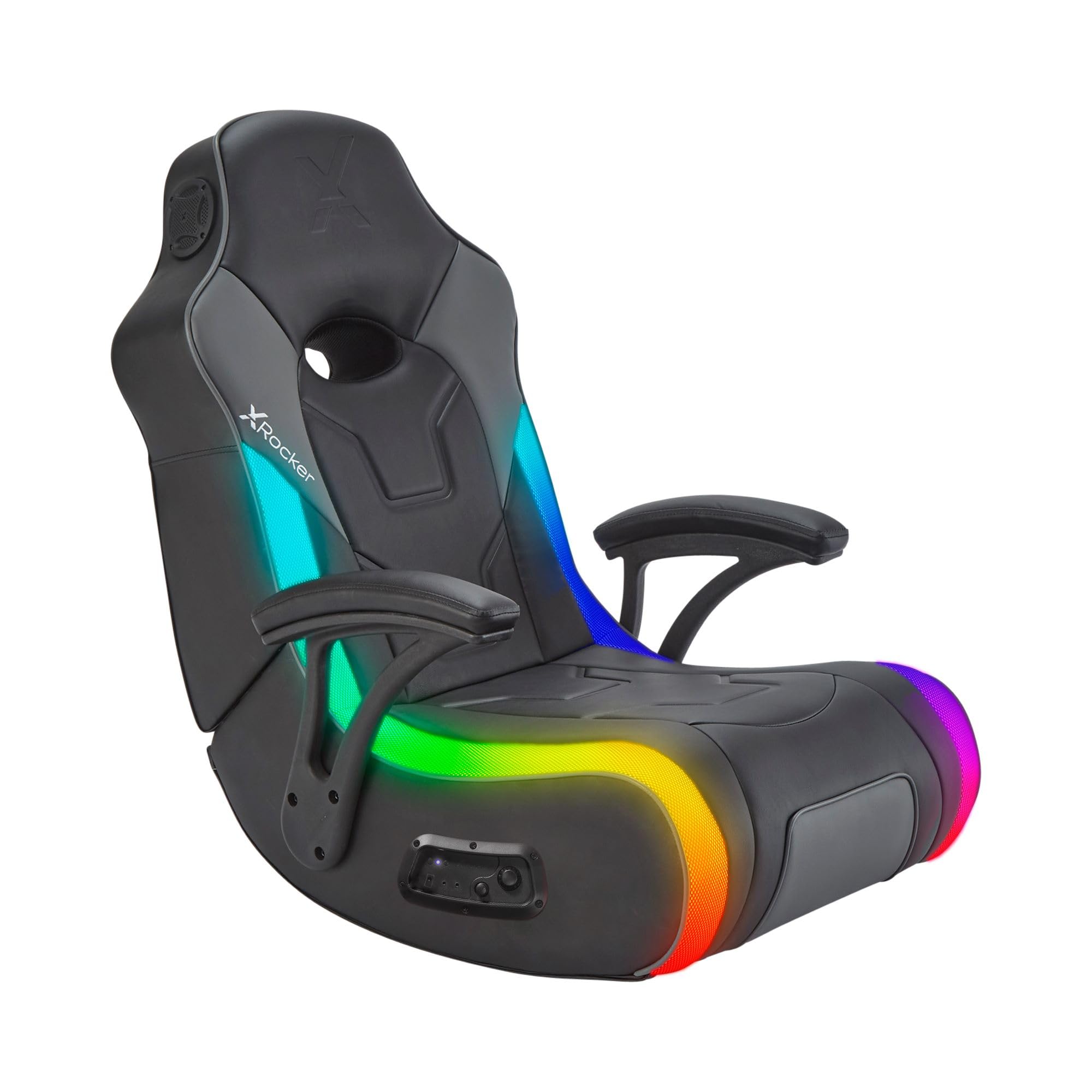 X Rocker Video Gaming Floor Rocker Chair, Built-in Audio, College Dorm Essentials for Guys and Girls, Bedroom, Foldable, Gifts for Gamers