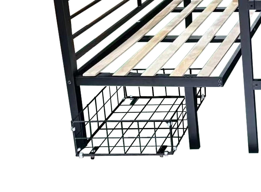 DNYN Twin Size Loft Bed with Desk & Storage Drawers& Table Set for Kids Bedroom,Covertible Twin-Over-Twin Bunkbeds Design,Easy Assemble & Space Saving & No Box Spring Needed,for Small Space, Black
