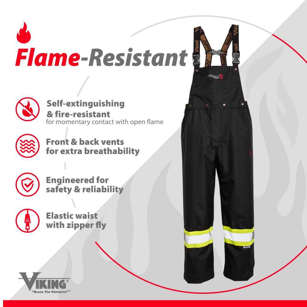 Viking Professional Journeyman 300D Trilobal Rip-Stop Fire Resistant Bib Overalls - FR Pants for Men