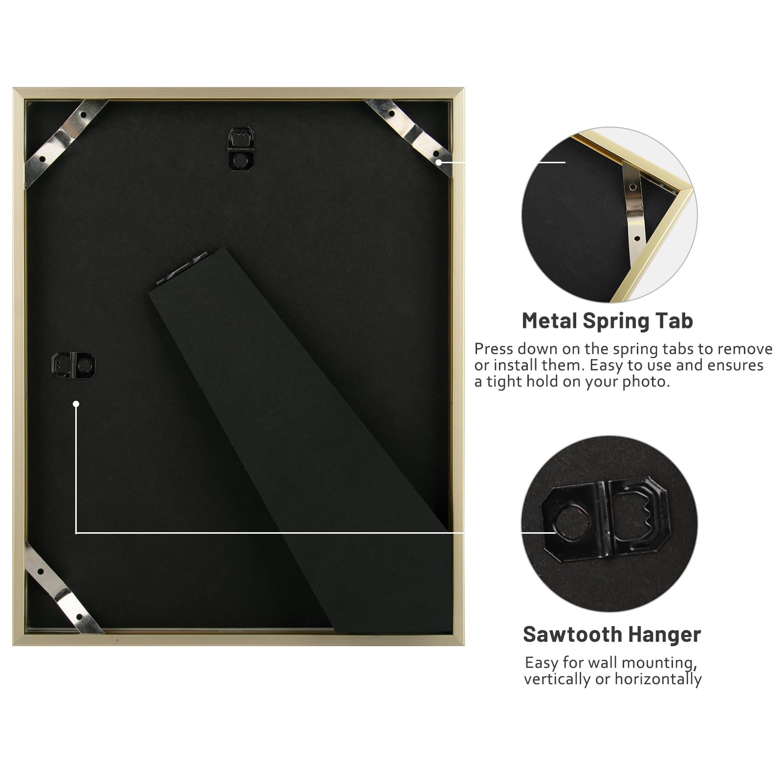 Frametory, 6x8 Aluminum Picture Frame - 6 x 8 Black Frame with Removable Mat for 5 x 7 Photo - 6 by 8 Durable Metal Frame with Real Glass - Sawtooth Hanger for Easy Wall Display - 1 Pack