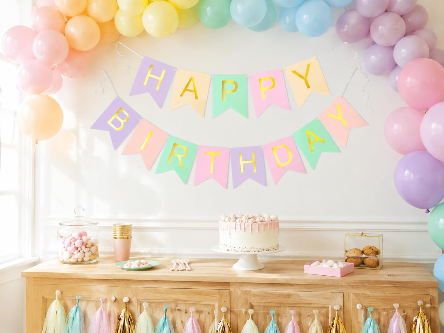 Letjolt Mint Blue Happy Birthday Banner Party Signs 13 Pcs | Supplies for Birthday Party Decorations Nursery Decor