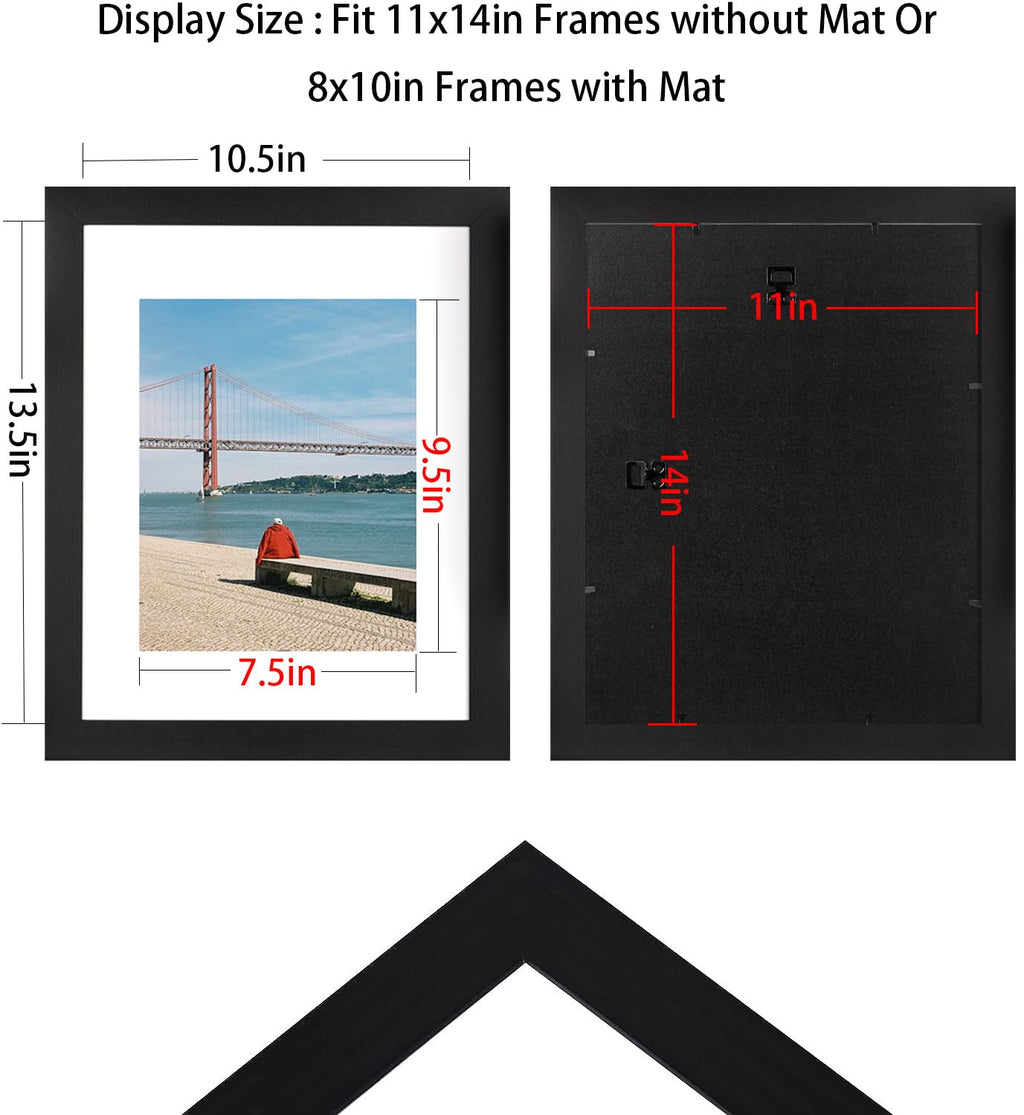5x7 Picture Frame Gold, Display 5x7 without Mat or 4x6 with Mat, Wall Gallery Photo Frames