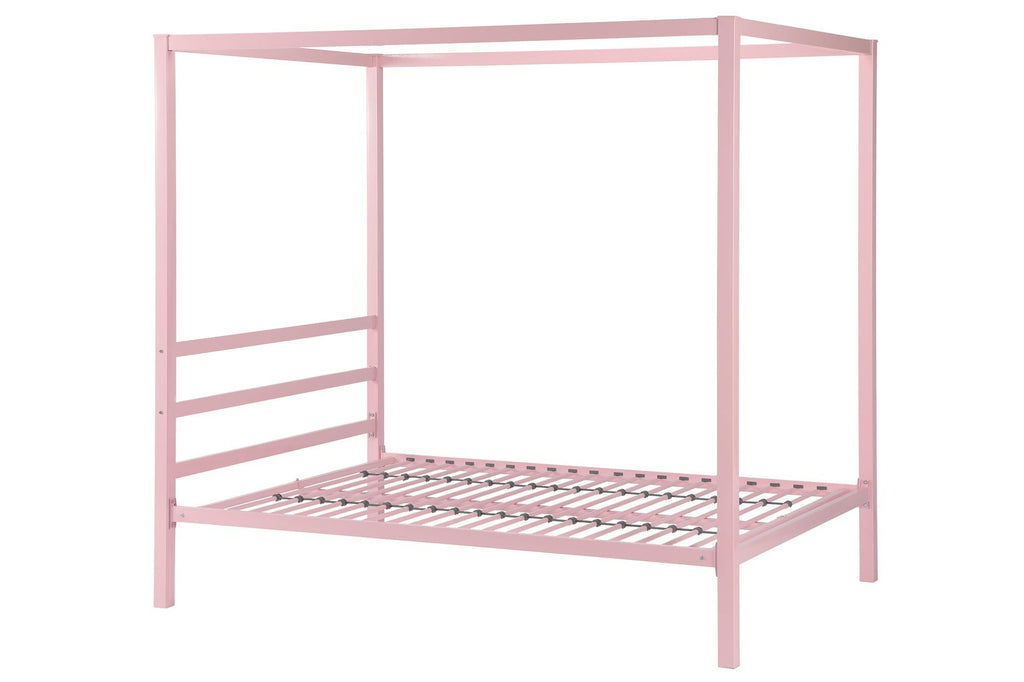 DHP King Metal Canopy Bed, Modern Design with Built-In Headboard, Sturdy Frame, No Box Spring Needed, Gunmetal Gray