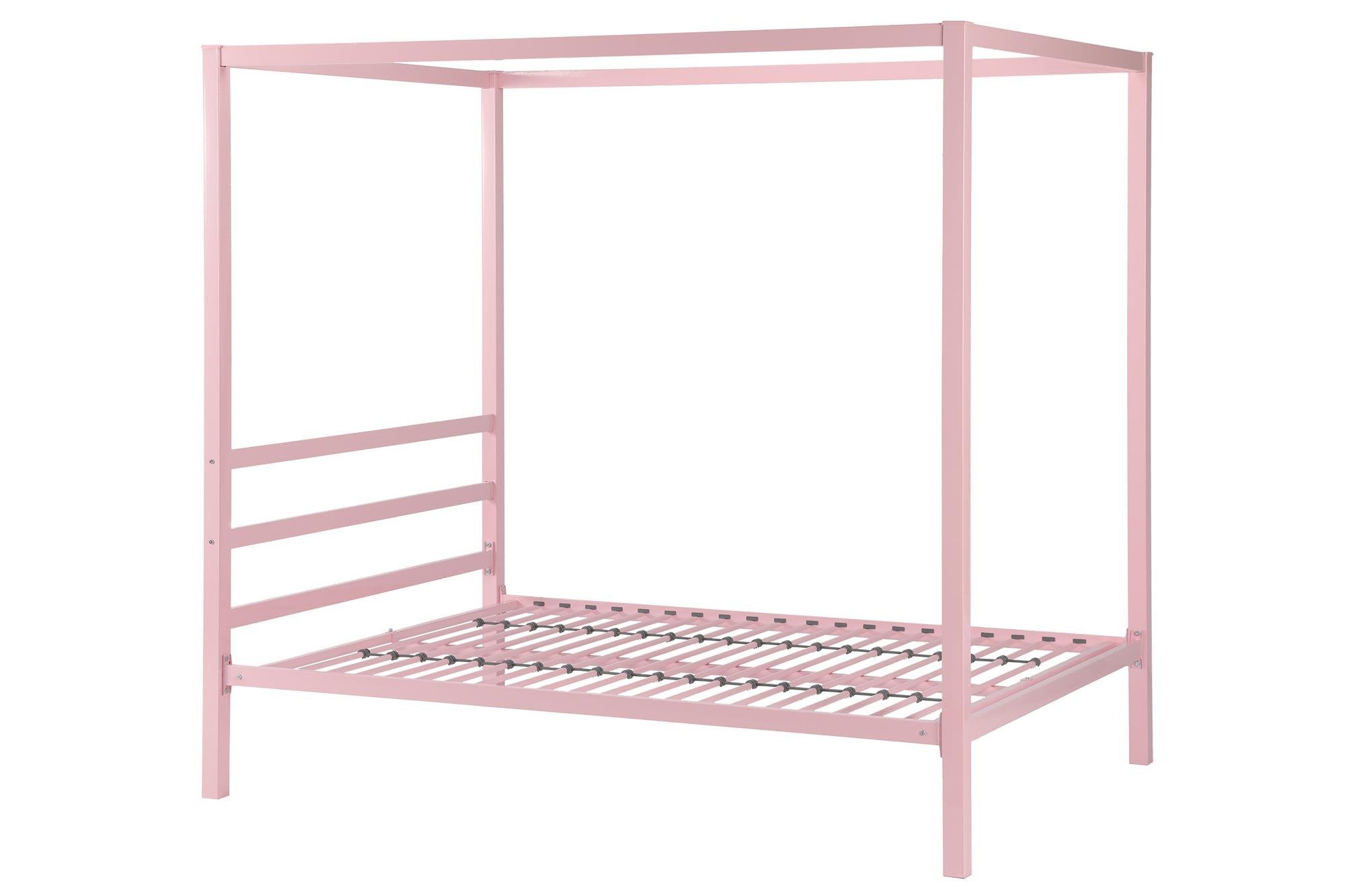 DHP King Metal Canopy Bed, Modern Design with Built-In Headboard, Sturdy Frame, No Box Spring Needed, Gunmetal Gray
