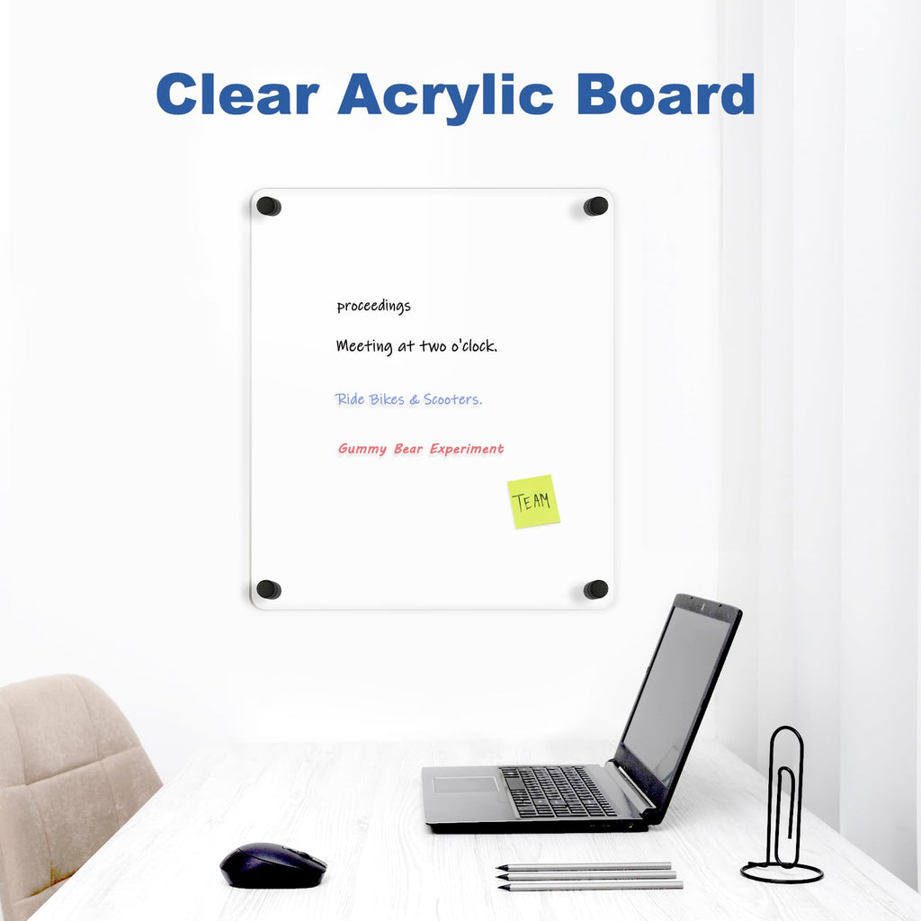 Acrylic Calendar for Wall Whiteboard, 12" x 12" Weekly Clear Dry Erase Board, Small Planning Board White Board for Wall, Home, Office, School