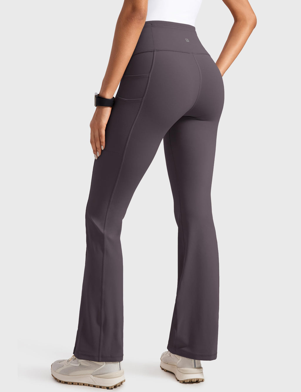 Womens High Waisted Medical Flare Scrub Pants 31" - 7 Pockets Wide Leg Bootcut Yoga Scrub Leggings Work Pants