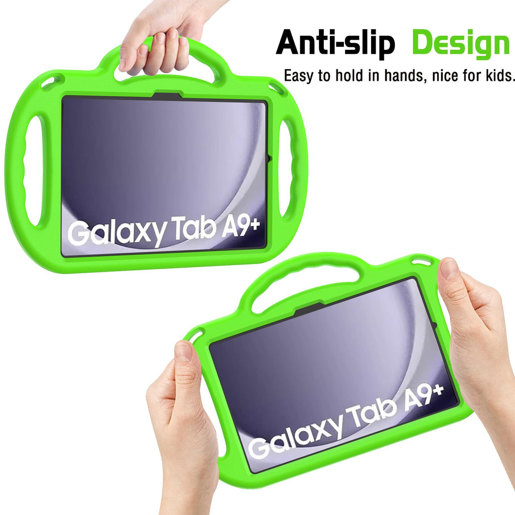 AVAWO Kids Case for Samsung Galaxy Tab A11+ Plus/A9+ Plus 11 Inch Case, with Strap, Shockproof Lightweight Handle Stand 2025/2023 Model with Lanyard, Black