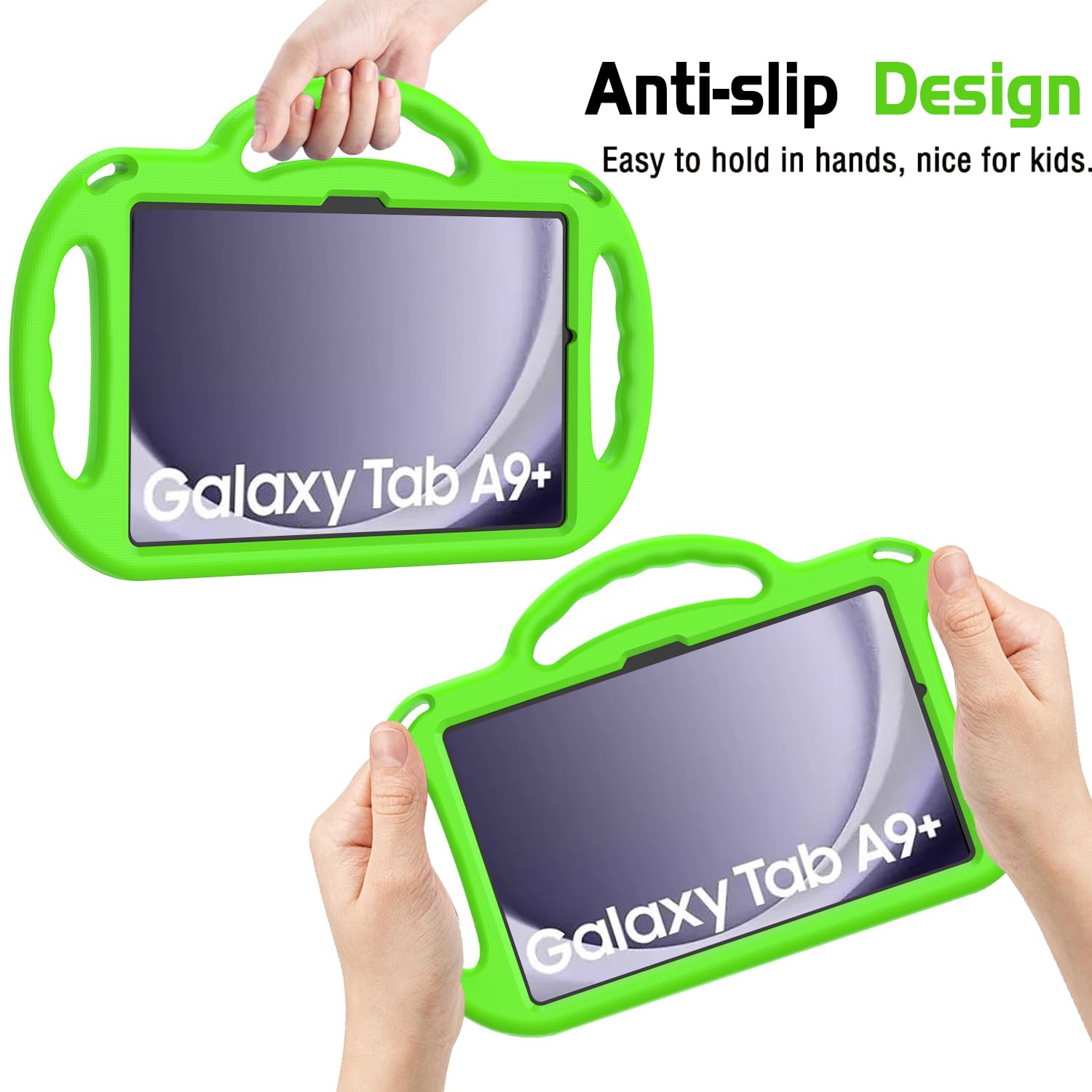 AVAWO Kids Case for Samsung Galaxy Tab A11+ Plus/A9+ Plus 11 Inch Case, with Strap, Shockproof Lightweight Handle Stand 2025/2023 Model with Lanyard, Black