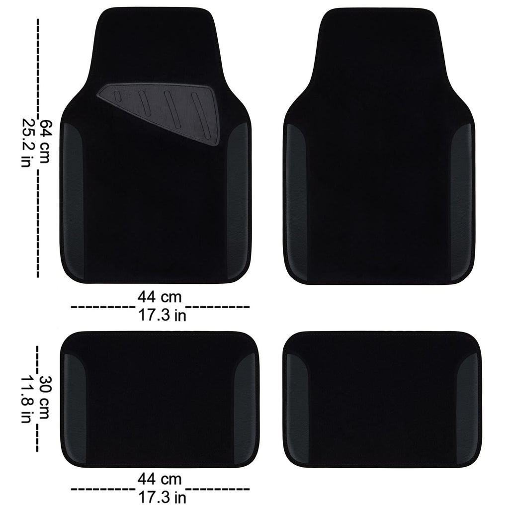 CAR PASS Beige Leather & Waterproof Car Carpet Floor Mats, Universal Car Mats Fit for SUV,Vans,sedans, Trucks,Set of 4pcs Car Carpet with Anti-Slip nibbs Driver Heel Pad (All Beige)