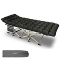 YELLOW JACKET Camping Cot with Mattress for Adults, Folding Sleeping Cot 600lbs Max Load, Portable Camping Cot with Carry Bag, 28" Wide Cot for Camping, Home,Office,Travel (Black)