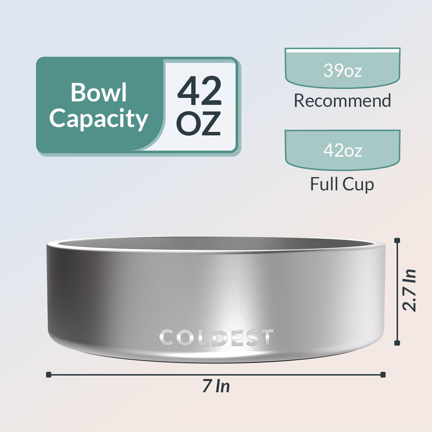 Coldest Dog Bowl - Anti Rust Metal, Non Slip, 3 Layers Insulated Stainless Steel Dog Bowls - Spill Proof & Heavy Duty - Water Bowl for Dogs, Cats & Pets, Dish Washer Safe (21 oz, Mars Red Glitter)