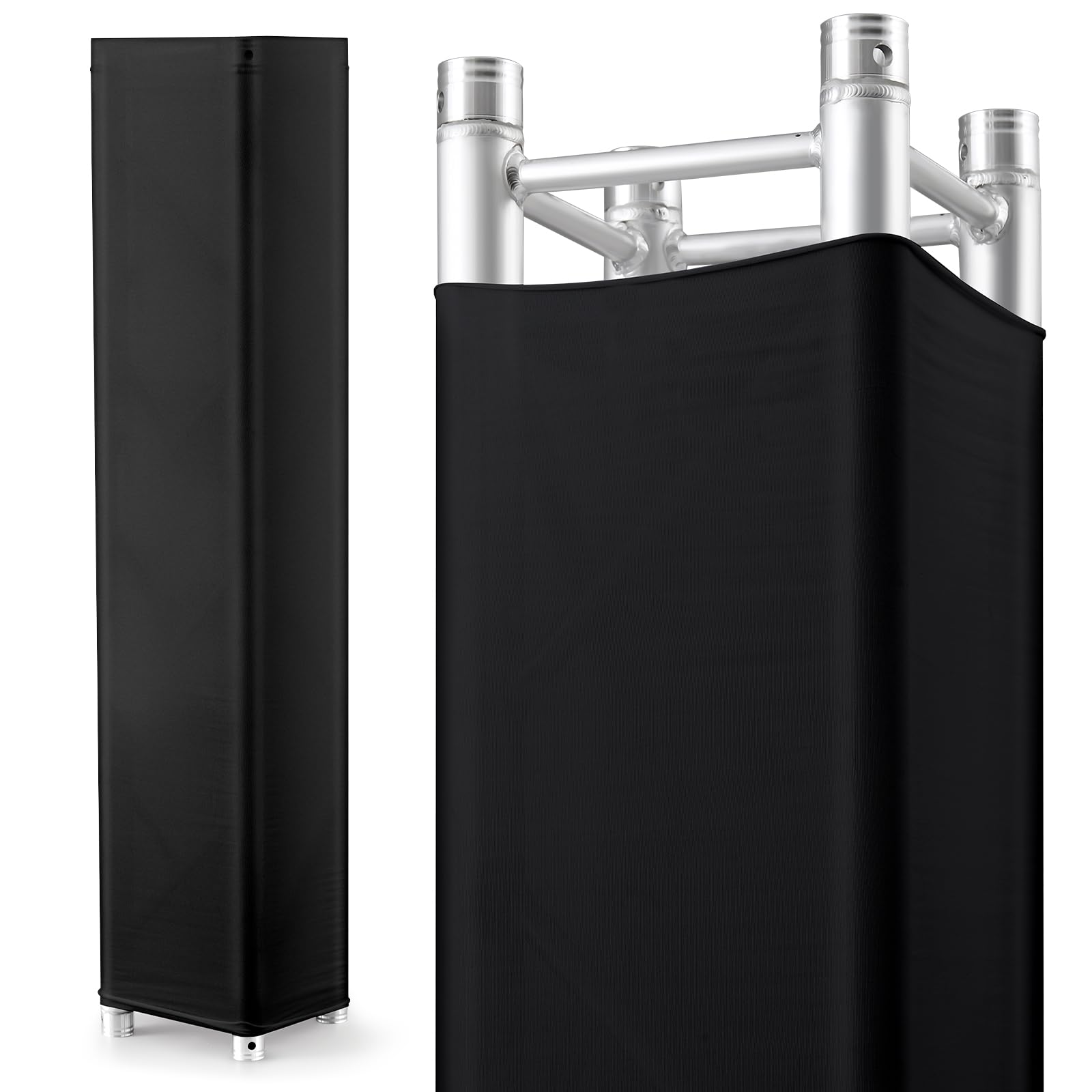 Hahafelt 2 Pcs Black Truss Cover Fits 4.92 ft x 12 in Box Truss Scrim Elastic Fabric Seamless Integration Easy Installation Pull over Sleeves
