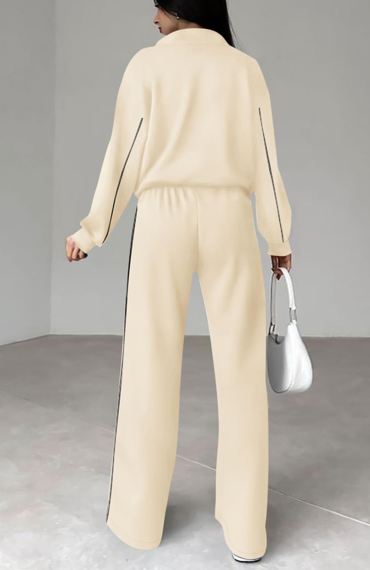 BTFBM Women's Two Piece Tracksuit Fall 2026 Long Sleeve Zip Up Sweatshirt Long Pants Outfits Jogger Sweatsuit Sets