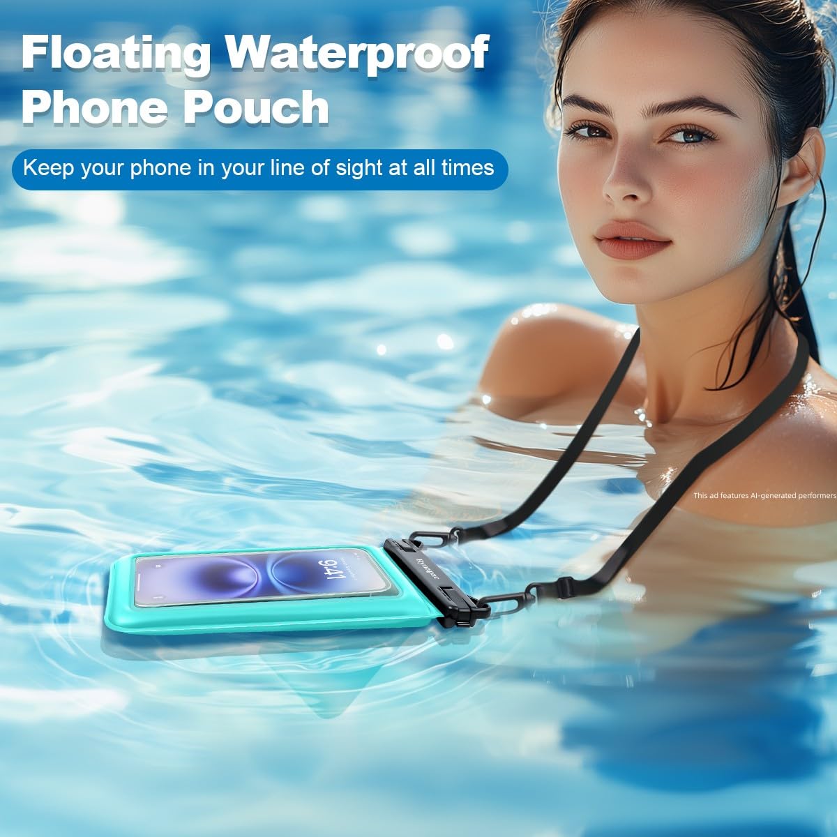 [Up to 8.5''] Floating Waterproof Phone Pouch 2 Pack, IPX8 Double Space Waterproof Phone Case with Lanyard for iPhone 17 16 15 Pro Max, Galaxy S26 Ultra, Cellphone Dry Bag Beach Cruise Ship Essentials