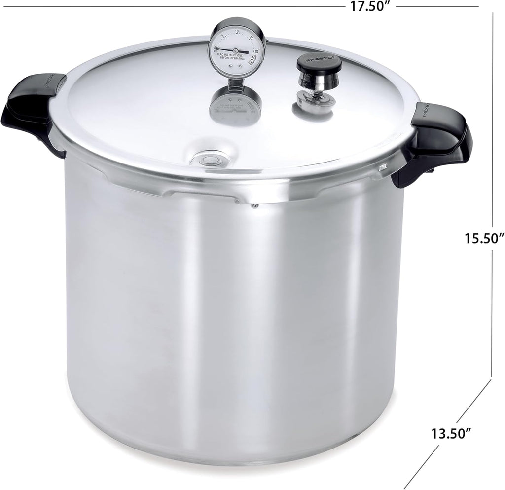 Presto 01784 23-Quart Induction Compatible Pressure Canner, Silver, Aluminum