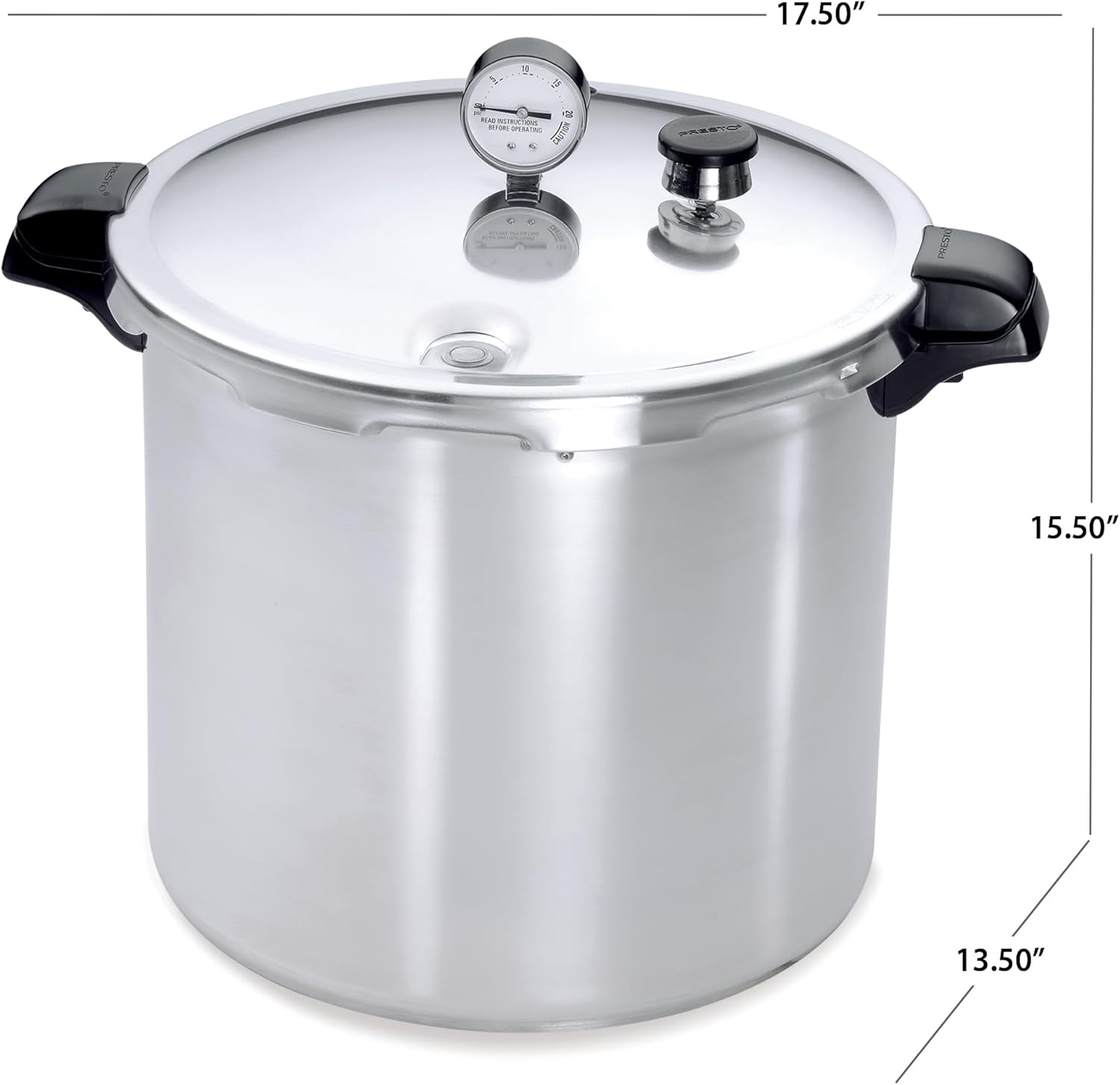 Presto 01784 23-Quart Induction Compatible Pressure Canner, Silver, Aluminum
