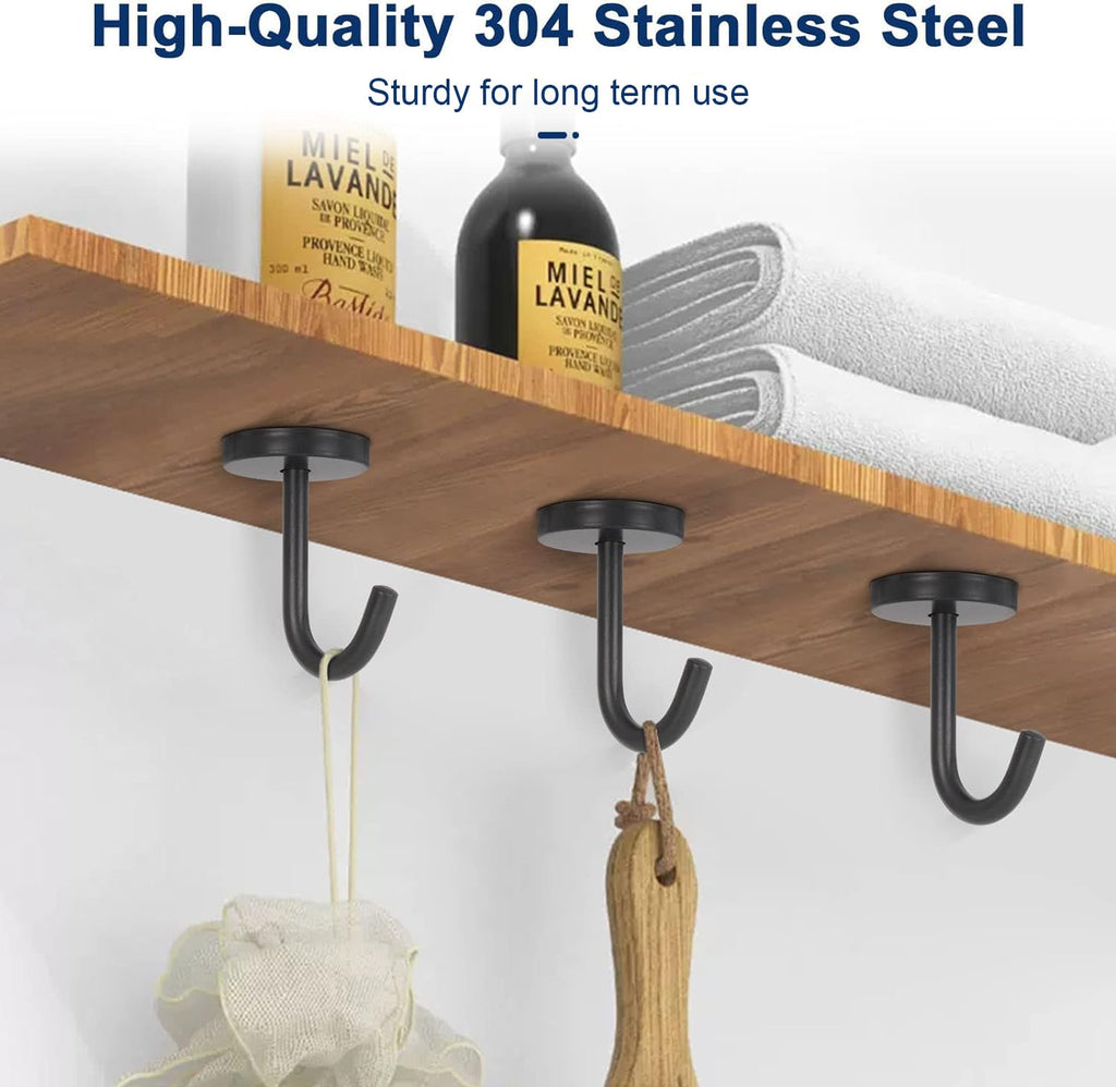 NearMoon Coat Hooks, Wall Mount Hooks for Hanging Hat Hurse Robe, 304 Stainless Steel Heavy Duty Towel Hangers for Bathroom Livingroom Kitchen-Ceiling Hook, 6 Pack (2 Inch, Brushed Nickel)