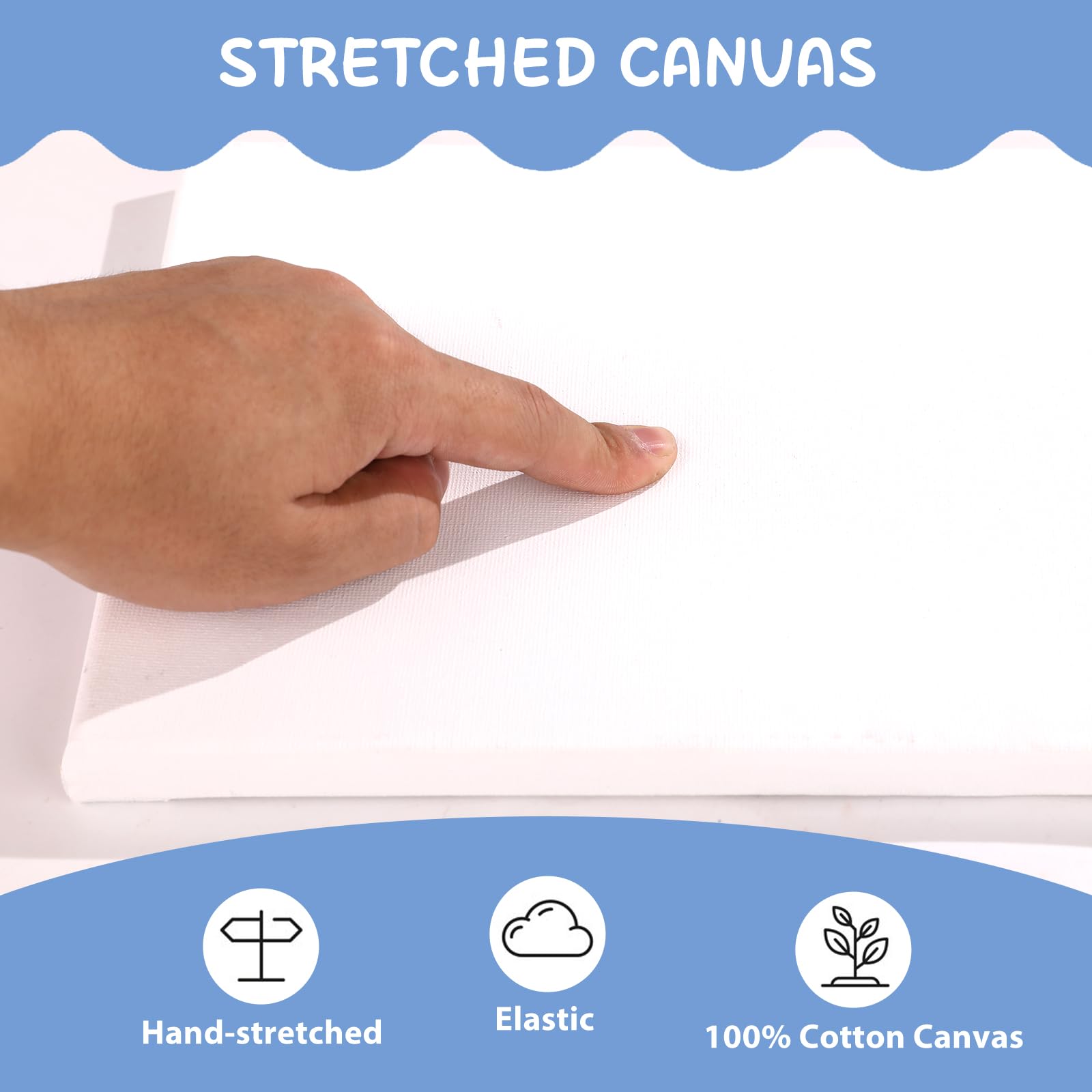 ESRICH Stretched Canvas for Painting 5x7, 48 Pack Small Canvases for Painting 5/8" Profile Primed Acid-Free Blank Painting Canvas for Kids & Artists for Decorations, Painting Parties.