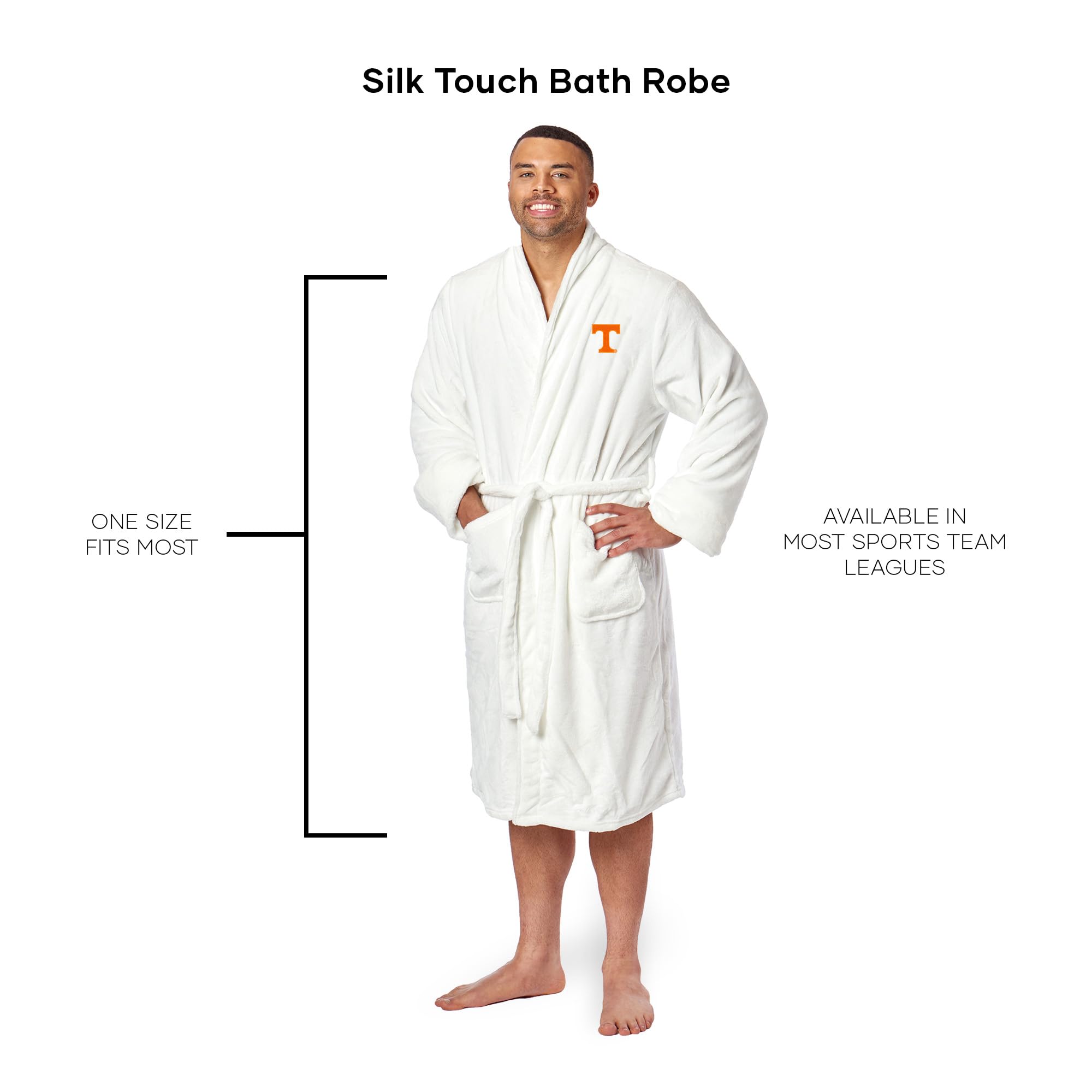 Northwest NCAA Adult Unisex Silk Touch Bathrobe, Officially Licensed Loungewear, Soft Plush Polyester