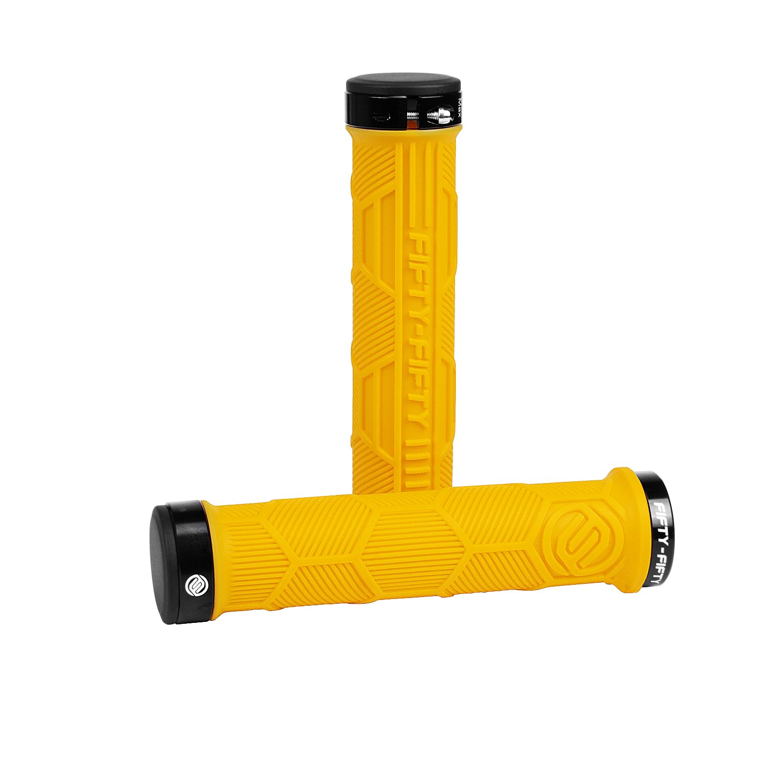 FIFTY-FIFTY Double Lock-On Mountain Bike Grips, Bicycle Handlebar Locking Grips, Non-Slip MTB Handle